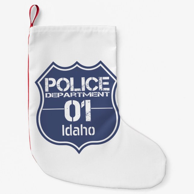 Meia De Natal Pequena Escudo da Polícia de Idaho 01 (Frente)