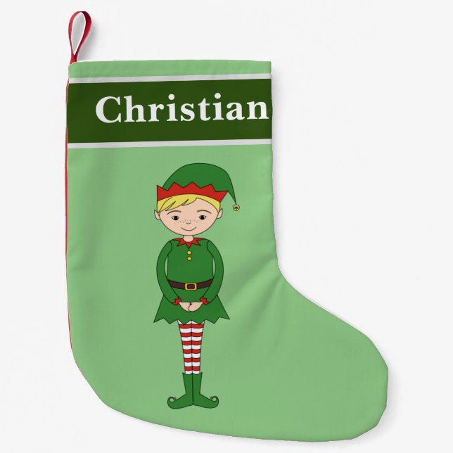 Meia De Natal Pequena Especial de Natal Cristão de papais noeis (Frente)