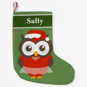 Meia De Natal Pequena Especial de Natal da Coruja Sally