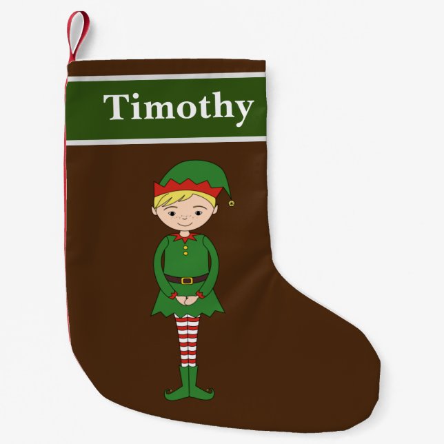 Meia De Natal Pequena Especial de Natal do Auxiliar de papais noeis Timo (Frente)