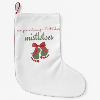 Meia De Natal Pequena Esperando um Natal com Pouco Visco de Gravidez