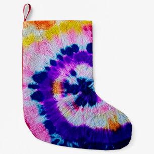 Meia De Natal Pequena Espiral Psicodélico. Coletor de Tecido multicolori