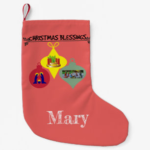 Meia De Natal Pequena Espírito de Trio de Natal de Ornamentos Religiosos
