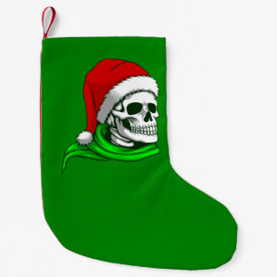 Meia De Natal Pequena esqueleto gótico de papais noeis de natal
