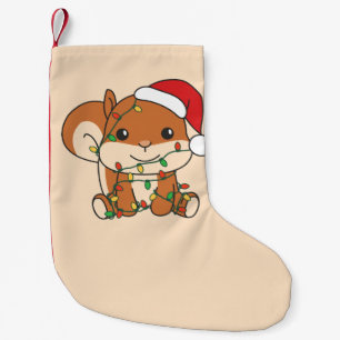 Meia De Natal Pequena Esquilo de Natal para Animais de inverno