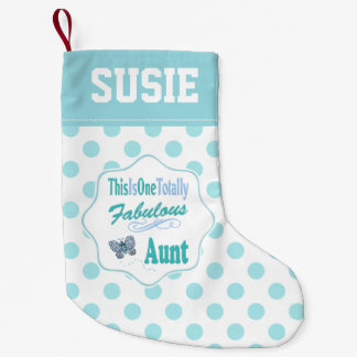 Meia De Natal Pequena Esta É Uma Tia Azul Fabulosa