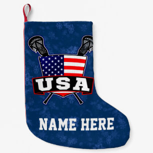 Meia De Natal Pequena Estados Unidos da América — Bandeira de Lacrosse —