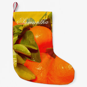 Meia De Natal Pequena Estética da Fruta de laranja mole