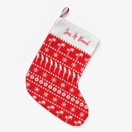 Meia De Natal Pequena Estilos de Jumper de Natal - Papagaios e Palmeiras
