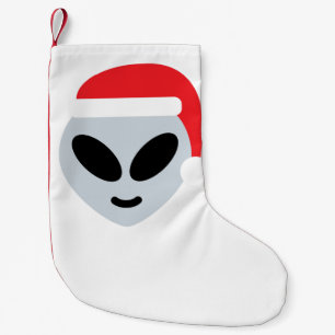 Meia De Natal Pequena estocagem de santa claus alienígena emoji