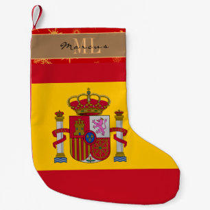 Meia De Natal Pequena Estocagem, Espanha, monograma, floco de neve