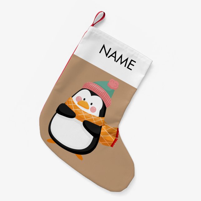 Meia De Natal Pequena Estoque de Natal bordado com nome personalizado (Frente (Pendurada))