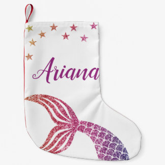 Meia De Natal Pequena Estoque de Natal da Sereia Personalizada Bonita