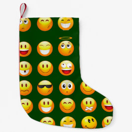 Meia De Natal Pequena estoque de natal de emoji xmas verde-escuro