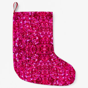 Meia De Natal Pequena estoque de natal de natal de glitter rosa quente