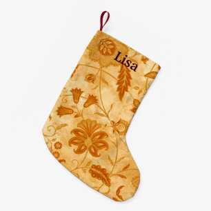 Meia De Natal Pequena Estoque de Natal Floral Personalizado