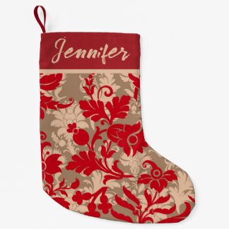 Meia De Natal Pequena Estoque de Natal Floral Personalizado Elegante