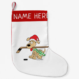 Meia De Natal Pequena Estoque de Natal Personalizado de Cachorro de Hóqu