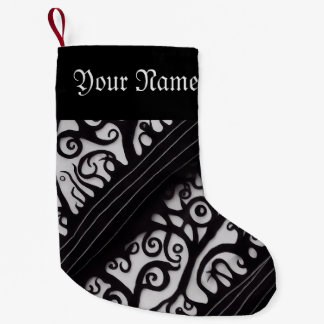 Meia De Natal Pequena Estoque de Natal preto e branco gótico