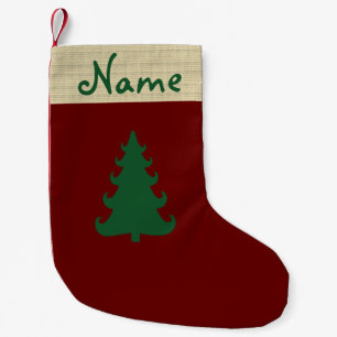 Meia De Natal Pequena Estoque personalizado de natal de árvore de Natal