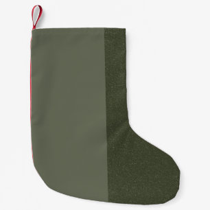 Meia De Natal Pequena Estoque Personalizado de Textura Dupla Verde Moss