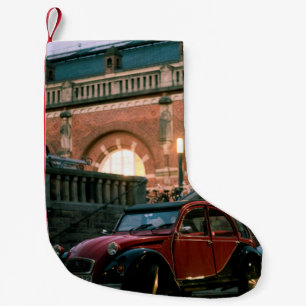 Meia De Natal Pequena Estrada velha de vintagem da rua do carro