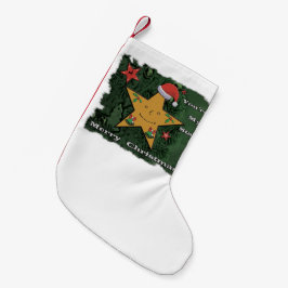 Meia De Natal Pequena Estrela de pão de Natal feliz