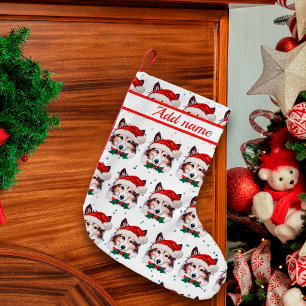 Meia De Natal Pequena Estrelas de Natal da Raça de Cachorro Sheltie