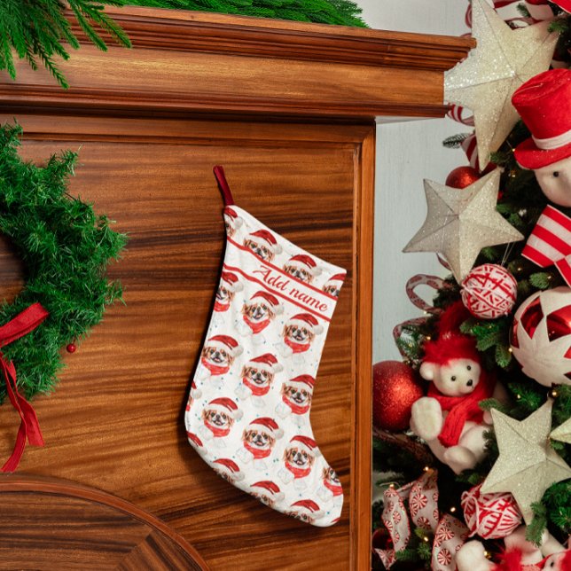 Meia De Natal Pequena Estrelas de Natal do Cachorro Japonês (Criador carregado)