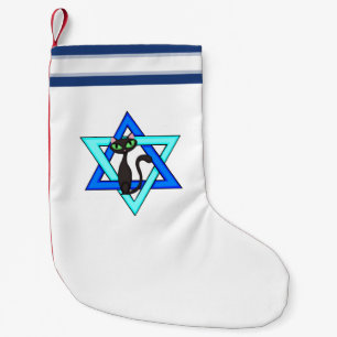 Meia De Natal Pequena Estrelas judaicas do gato