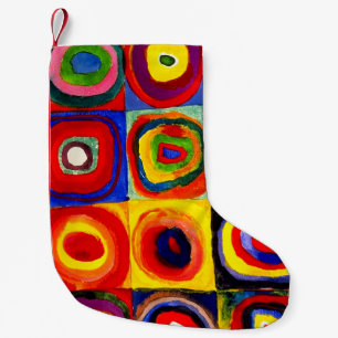 Meia De Natal Pequena Estudo de cor de Kandinsky Quadrados Círculos Arte
