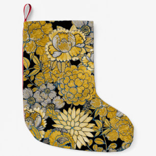 Meia De Natal Pequena Etnia Floral: Textura de Paisley Criativa.