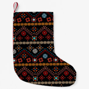 Meia De Natal Pequena Étnica Boho: Tribal Colorida Sem Olho.