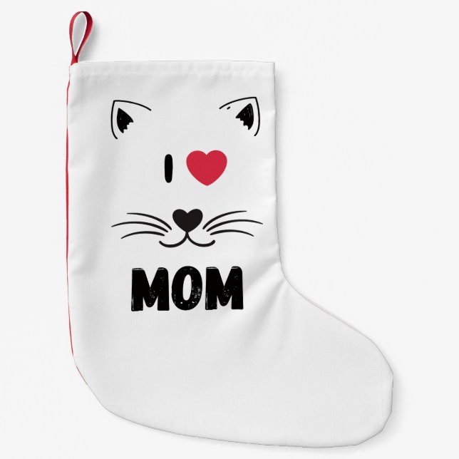 Meia De Natal Pequena Eu amo mamãe  (Frente)