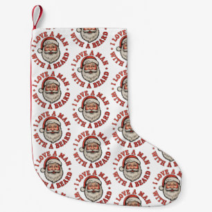 Meia De Natal Pequena Eu Amo Um Homem Com Uma Barba Papai Noel Natal