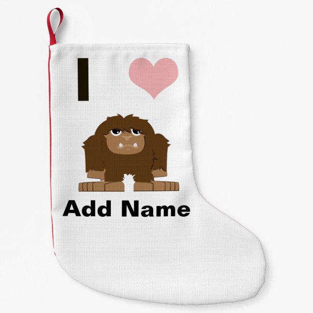 Meia De Natal Pequena Eu coração pau (Frente)