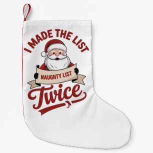 Meia De Natal Pequena Eu Entrei na Lista Duas Vezes Natal Travesso Papai