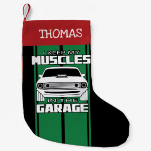 Meia De Natal Pequena Eu Guardo Meus Músculos No Carro Do Músculo De G