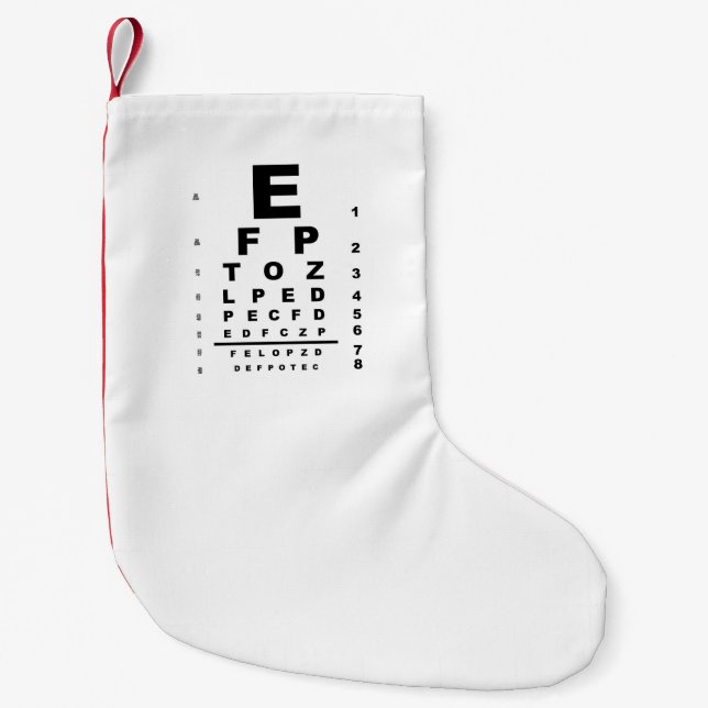 Meia De Natal Pequena Exame do Gráfico de Teste de Olhos (Frente)