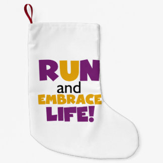Meia De Natal Pequena Executar Embrace Life Purple Yellow