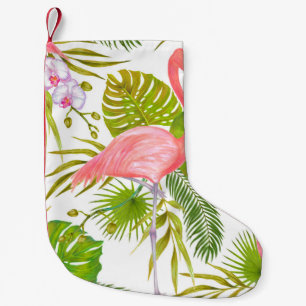 Meia De Natal Pequena Exemplo de marcador de aquarela do flamingo bi ros