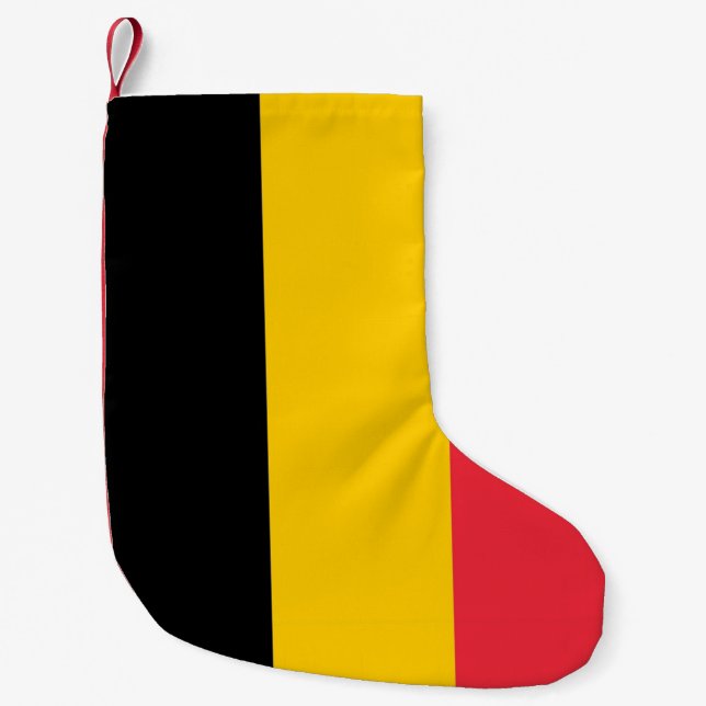 Meia De Natal Pequena Existências de Natal com Bandeira da Bélgica (Frente)