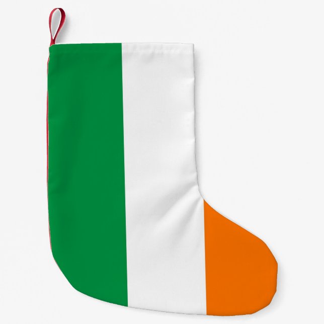 Meia De Natal Pequena Existências de Natal com Bandeira da Irlanda (Frente)
