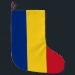 Meia De Natal Pequena Existências de Natal com Bandeira da Romênia<br><div class="desc">Transforme o seu decoro de férias com as nossas meias festivas de Natal, com a bandeira da Romênia! Criadas com muita atenção aos detalhes, estas reservas celebram o rico patrimônio cultural romeno e o orgulho nacional. A design exibe com destaque a bandeira icônica da Romênia, com três faixas verticais de...</div>