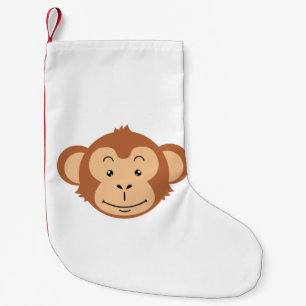 Meia De Natal Pequena Face de Macaco