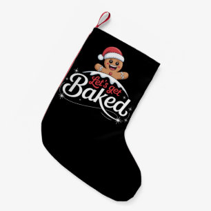 Meia De Natal Pequena Família do Homem de Biscoito de Natal Vamos Ficar