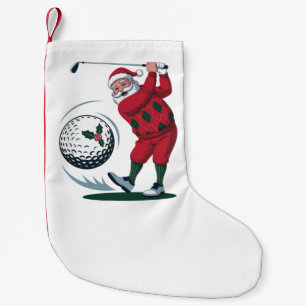 Meia De Natal Pequena Fantasia Fantasma Golf Tocando Papai Noel