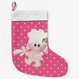 Meia De Natal Pequena Fazendo estocagem de Natal em Férias Coelhinhas