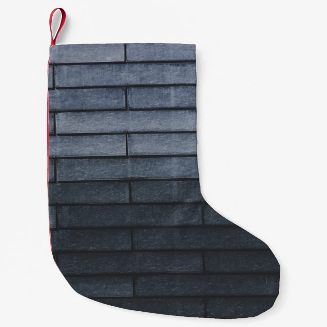 Meia De Natal Pequena Fecho da parede do tijolo de cinza (Frente)