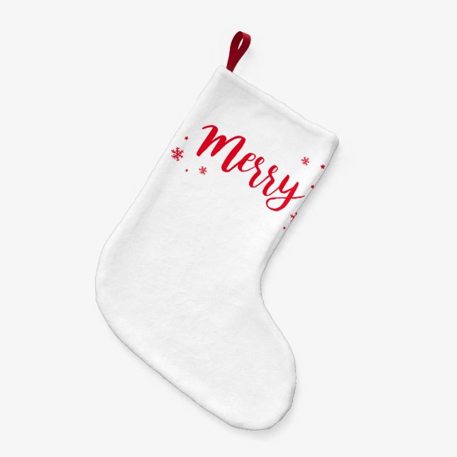 Meia De Natal Pequena Feliz (Frente (Pendurada))